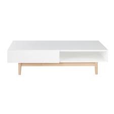 Table Basse Style Scandinave 2 Tiroirs Blanche Artic Maisons Du Monde