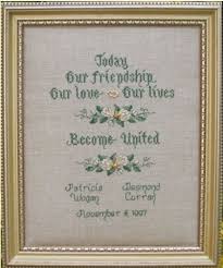 Customized cross stitch wedding sampler service. Cross Stitch Wedding Patterns Marriage Embroidery Designs