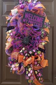 With all of my favorite halloween colors, this one is sure to stand out. Halloween Wreath Halloween Deco Mesh Wreath Swag Spider Deco Etsy Halloween Mesh Wreaths Halloween Deco Mesh Deco Mesh Wreaths