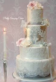 Beautiful Edible Silver Leaf Wedding Cakes By Www Prettyamazingcakes Co Uk Lace Wedding Cake Cake Lace Wedding Cakes Vintage Lace