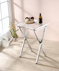 Millenial Collection Mari Folding Tray Table In Chrome Set Of 2 Walmart Com In 2020 Tv Tray Table Modern Tv Trays Tray Table