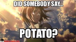 Just an aot short headcannon (during their training days). Anime Otakus D D D Did Someone Say Attack On Titan Attack On Titan Anime Potato Girl