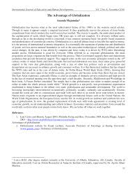 Pdf The Advantage Of Globalization