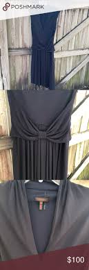 escada deep neckline navy dress size36 6 escada deep