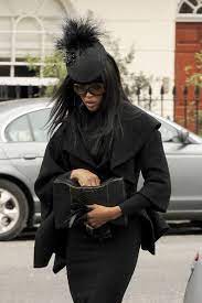 Naomi Campbell Decorative Hat Funeral Fashion Funeral Attire Funeral Wear