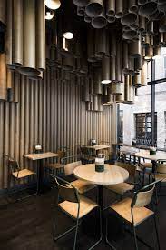 Techne Makes Creative Use Of Cardboard Tubes At Grill D S New Melbourne Eatery Knstrct Restaurant Interior Design Interior Architecture Design Modern Interior Design