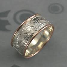 Wide Art Nouveau Ring Unique Wedding Band Floral Ring Edged In Etsy Art Nouveau Ring Unique Rings Engagement Rings Opal