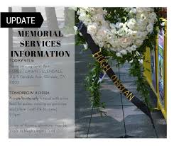 Check spelling or type a new query. Hoby Hugh O Brian Youth Leadership Update For Hugh O Brian S Memorial Services Public Viewing Hours Will Be Today 9 12 16 From 5pm 8pm At Forest Lawn Glendale 1712 S Glendale Ave Glendale