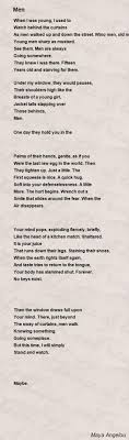 Men Poem By Maya Angelou Poem Hunter Maya Angelou Poems Poetry Inspiration Poems