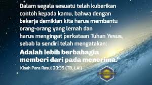 Kisah Para Rasul 20 35 Tuhan Firman Tuhan Bahagia