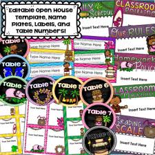 Tropical Luau Class Decor Bundle Behavior Chart Name Plates Labels Signs