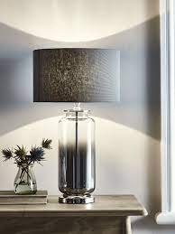 Producing a soft ambient light, this stylish table lamp will. Grey Smoked Glass Table Lamp Glass Table Lamp Table Lamp Glass Table