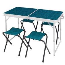 Table De Camping Pliante Avec 4 Tabourets Mesa Plegable Mesa De Camping Taburetes Plegables