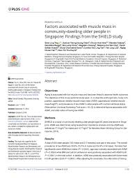 Sinms chen hoong wai has disabled new messages. Pdf Factors Associated With Muscle Mass In Community Dwelling Older People In Singapore Findings From The Shield Study