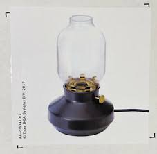 A table lamp inspired by traditional kerosene lamps and a mood lighting which is soft and warm. Ikea Tarnaby Dimmable Table Lamp Steel Glass Anthracite Black No Bulb New Ebay