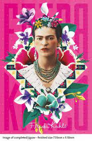 Frida kahlo jigsaw puzzle one of the most iconic and important artists of the 20th century, frida kahlo's bold, carefully crafted visual identity is in many respects an extension of her art, celebrating her mexican heritage and countercultural ideals while defying traditional notions of female beauty. Adult Jigsaw Puzzle Frida Kahlo Pink Flame Tree Publishing