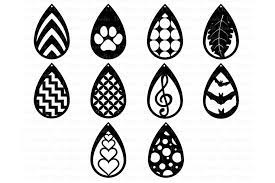 Download Teardrop Earrings Svg Pendant Svg Earring Template Cut Files By Doodle Cloud Studio Thehungryjpeg Com