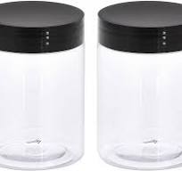 Amazon.com: uxcell Round Plastic Jars with Black Screw Top ...