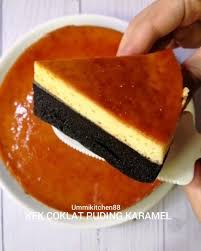 Gabungan kek coklat moist dengan puding karamel ni memang sangat sedap dan sesuai rasanya. Kek Coklat Puding Karamel Puding W Sakinah W Yusof