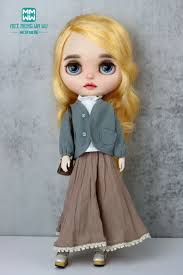 Clothes For Doll Fits Blyth Azone Ob22 Ob24 Doll Accessories Fashion  T-shirts Jeans Long Skirts