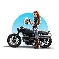 Motorcycle Riding Disney Princesses Youmotorcycle Motorbike Art Motorcycle Illustration Girls Cartoon Art