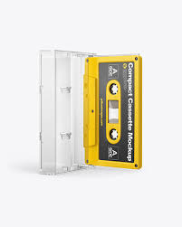 Download Compact Cassette In Case Mockup In Object Mockups On Yellow Images Object Mockups PSD Mockup Templates