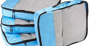 Amazonbasics 4 Piece Packing Cube Set Large Sky Blue All4hiking Com Packing Cubes Camping Bag Travel Organization