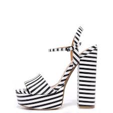 Black And White Striped Platform Heels Chinese Laundry Abie Black And White Striped Platform Sandals Black Sandals Heels Black And White Sandals Black Platform Sandals