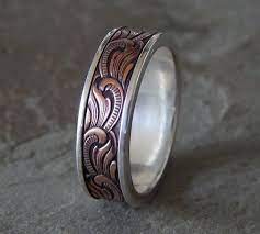 Unique Mens Wedding Bands Unique Silver Copper Men S Wedding Band Price 160 Wedding Copper Wedding Band Mens Wedding Bands Unique Silver Wedding Bands