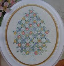 Hardanger Counted Thread Christmas Tree Embroidery Pattern