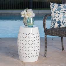 Cataleya Outdoor 12 Iron Side Table White Walmart Com Patio Table Centerpiece Patio Table Decor Small Outdoor Side Table