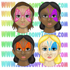 FACE PAINT MENU Butterfly Face Variety 22 Image Bundle