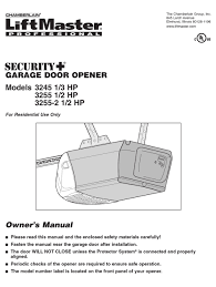 The sensors send a signal to the garage door opener if there is something in the path of the door. Chamberlain 3245 1 3 Hp Owner S Manual Pdf Download Manualslib