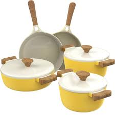 Homelabs Ceramic 8 Piece Cookware Set Compatible With Induction Stovetop Non Stick Pots And Nonstick Cookware Set Ceramic Nonstick Cookware Pots And Pans Sets