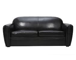 Le canapé convertible 3 places brooke au style scandinave. Canape Club Convertible En Cuir De Vachette Noir 3 Places Miliboo