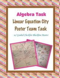Algebra Team Task Linear Equations City Poster Algebra Projects Linear Equations School Algebra