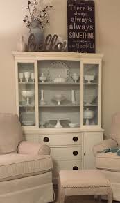 China Cabinet Redo Ben Moore Chalk Paint Color White Dove And Inside Color Is Ben Moore S Cool Breeze China Cabinet Decor Cabinet Decor Furniture