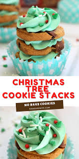 Dunk cookies, top down, into the icing being sure to cover the entire cookie. No Bake Christmas Tree Cookie Stacks Big Bear S Wife