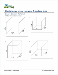 Grade 6 Geometry Worksheets Rectangular Prisms With Fractions K5 Learning