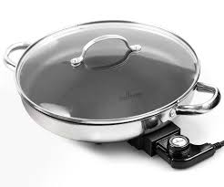 Electric Skillet By Culina 18 10 Stainless Steel Nonstick Interior With Glass Lid 12 Inch Ro Best Electric Skillet Electric Skillets Portable Charcoal Grill