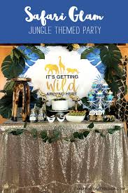 Start off with some amazingly crafty jungle themed centerpieces! Glam Safari Baby Shower Parties With A Cause