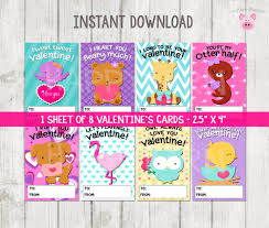 Get it as soon as wed, feb 10. Printable Animals Valentine S Day Cards Kids School Valentines Cards Owl Flamingo Dog Otter Happy Barn