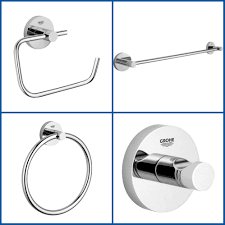 Grohe bathroom accessories are cleverly designed to accompany other grohe bathroom products perfectly, although they're styled to work as standalone products too! Grohe Essentials Bathroom Accessories Collection Chrome Modern Various Options Ebay