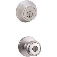What good is a door that you can't open? Kwikset Part 780 26d Nol Rcs Bbpkg Kwikset Tylo Satin Chrome Exterior Entry Door Knob And Single Cylinder Deadbolt Combo Pack Deadbolt Locks Home Depot Pro