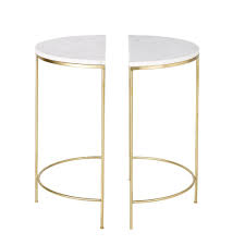 2 Golden Metal And White Marble Bedside Tables Midtown Maisons Du Monde In 2020 Bedside Table Metal Marble Bedside Marble Bedside Tables