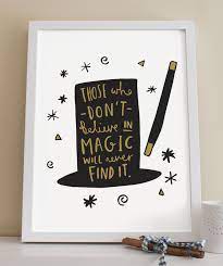 Roald Dahl Magic Hat Print Roald Dahl Quotes Typography Prints Hand Lettered Print