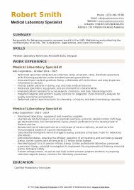 Create a resume in minutes with professional resume templates. Medical Laboratory Specialist Resume Samples Qwikresume