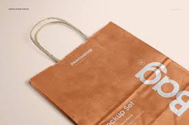 Metallic Kraft Paper Bag Mockup Set In 2020 Bag Mockup Paper Bag Design Paper Bag