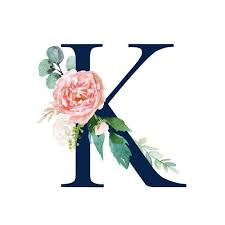 Letter Letter K Pflanzen In Schwarz Abc Abc Letter Pflanzen Schwarz Aquarela Floral Padroes De Papel De Parede Letras Com Flores