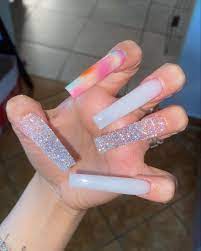 And a single glittery ring finger makes your design stand out. Instagram Long Acrylic Nails Coffin Long Acrylic Nails Square Acrylic Nails